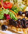 Irisan Daging Ikan Dengan Blueberry Mangga